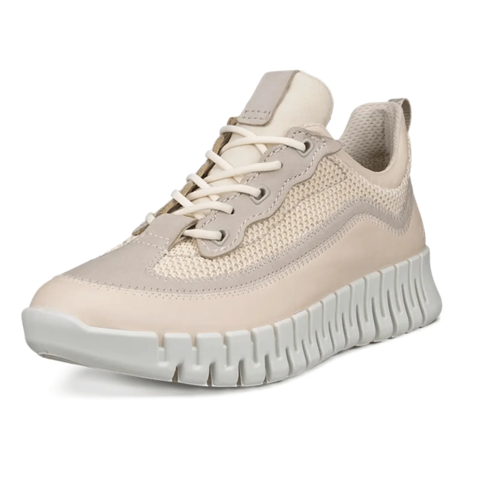 ECCO Womens Gruuv Leather & Textile Trainers Multidirectional Traction Grip
