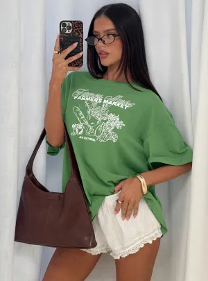 Farmers Market Oversized Graphic Tee Green EnhancedDurabilityFinish