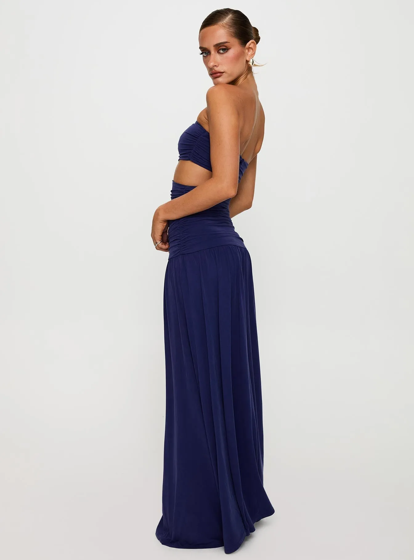 Grandeur Strapless Maxi Dress Navy Countryside-Style