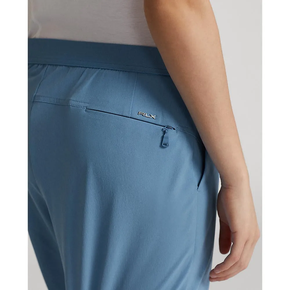 Barrel Waist Simple Cut RLX Ralph Lauren Women's 4 Way Stretch Cuffed Golf Pants - Hatteras Blue