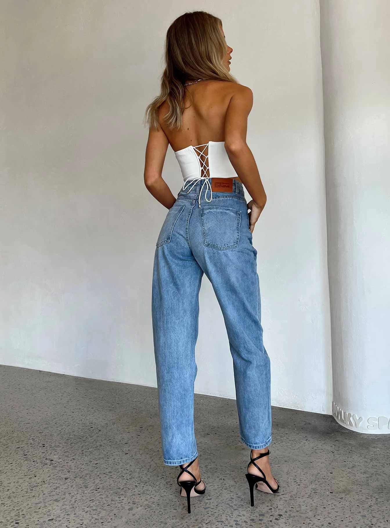 Opaque Tone Leta Mid Wash Straight Leg Denim Jeans