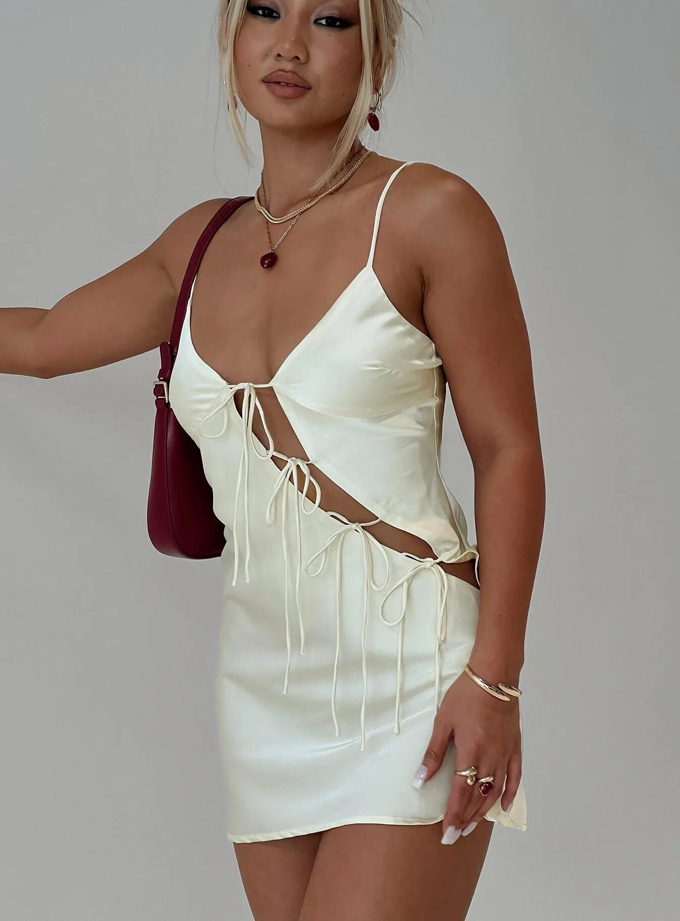 About A Girl Mini Dress Cornsilk Easy Look Flowy summer gown