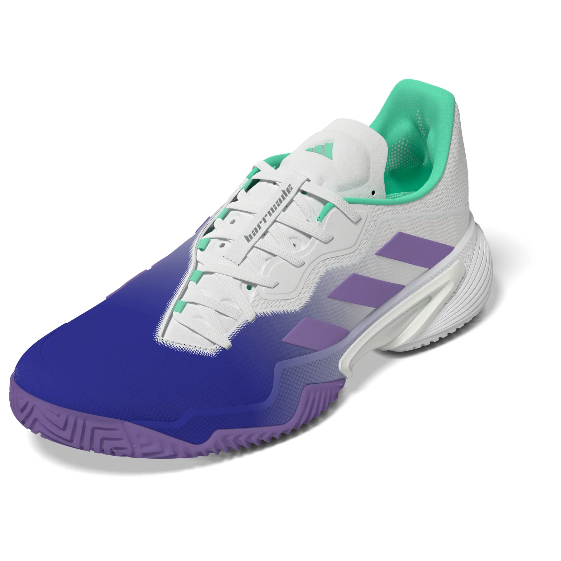 Adidas Performance Barricade Women Tennis Shoes - LUCBLU/VIOFUS/PULMIN Grippy Tread Impact Diffusion Heel