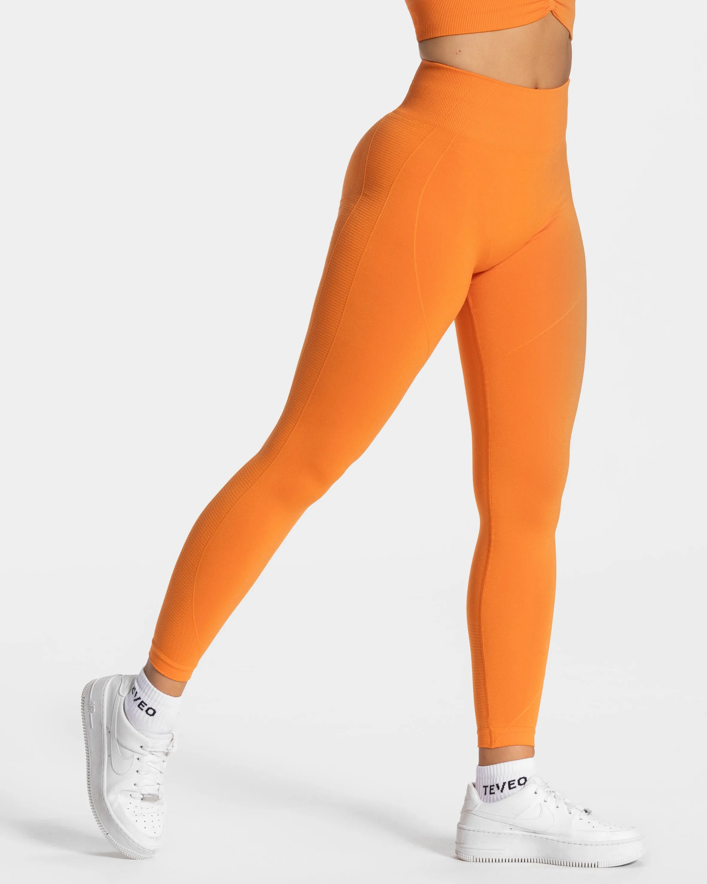 Focus Scrunch Leggings "Orange" Eco Shopper Compression Support Daily Casual