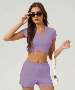 FrictionResistant TearResistantMaterial Sport T-Shirt Short Sleeve Crop Tops