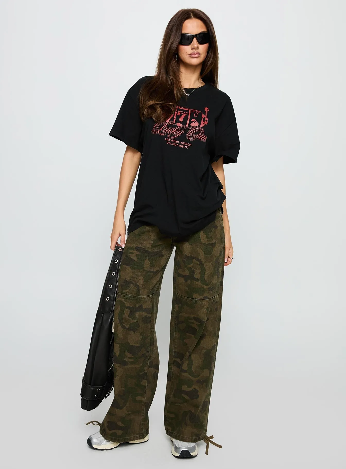 Big Winner Oversized Graphic Tee Black Active Outfit Style