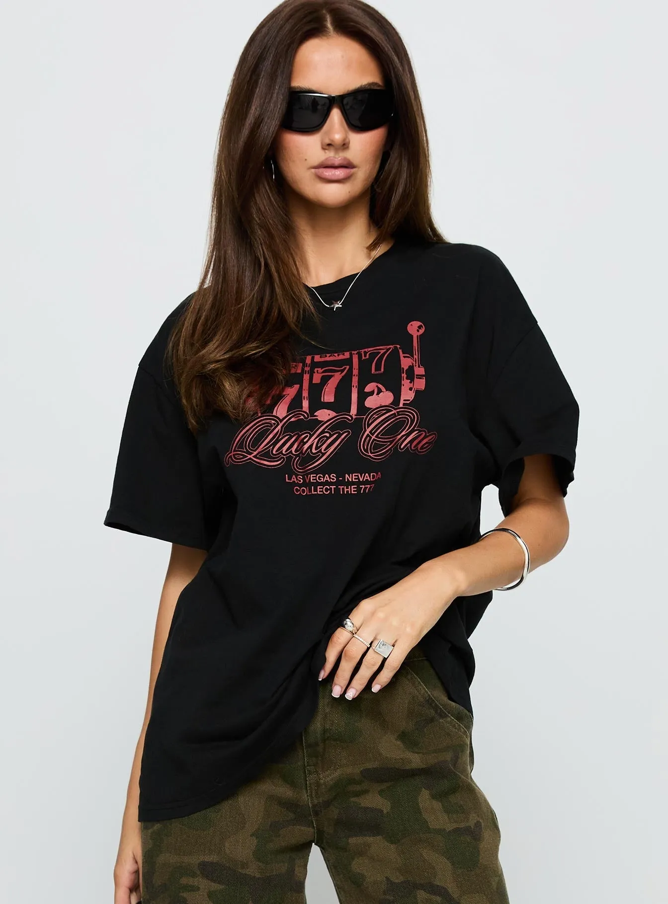 AllDay Comfort Big Winner Oversized Graphic Tee Black