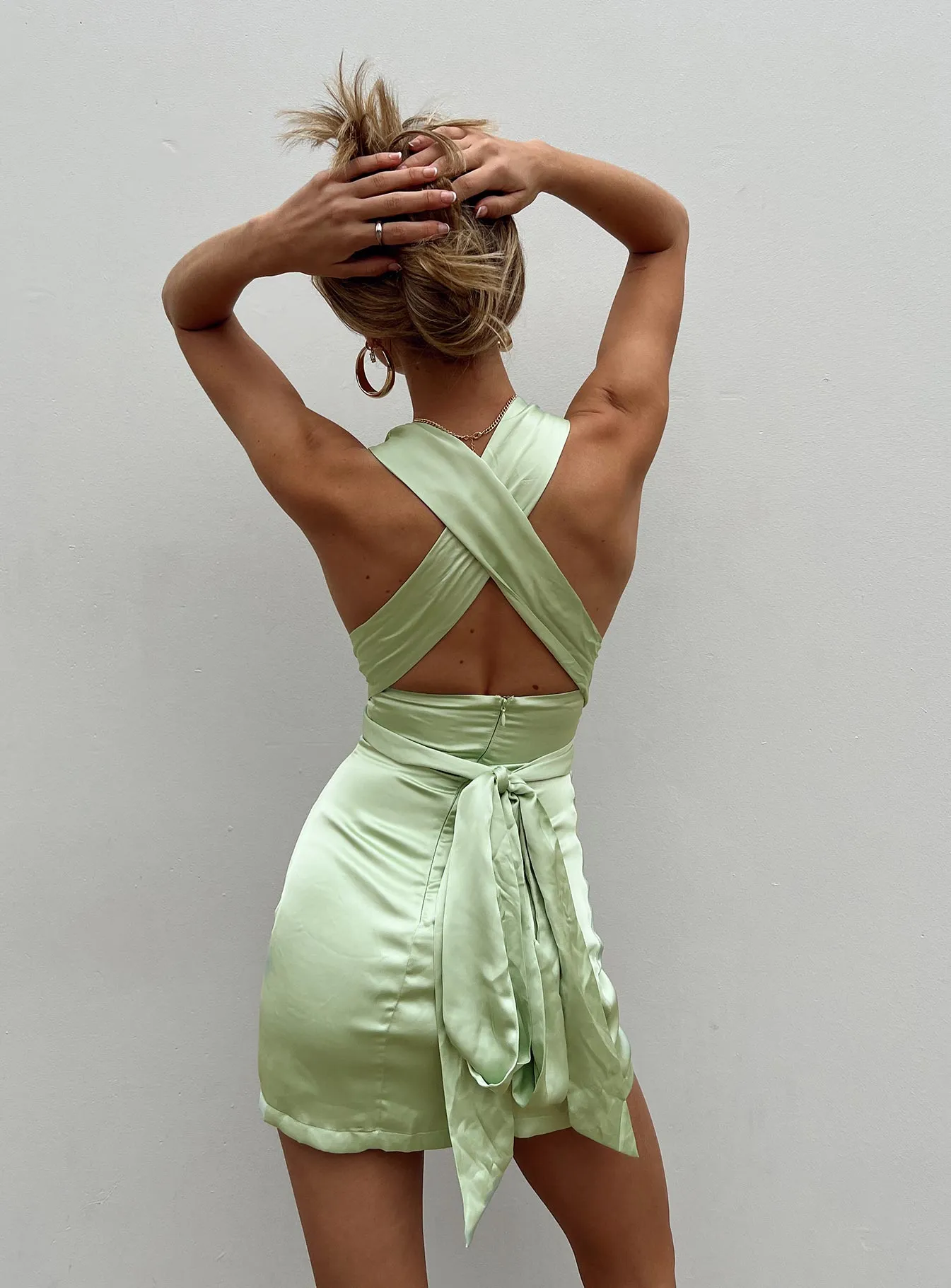 Sharp Detail Katina Mini Dress Green