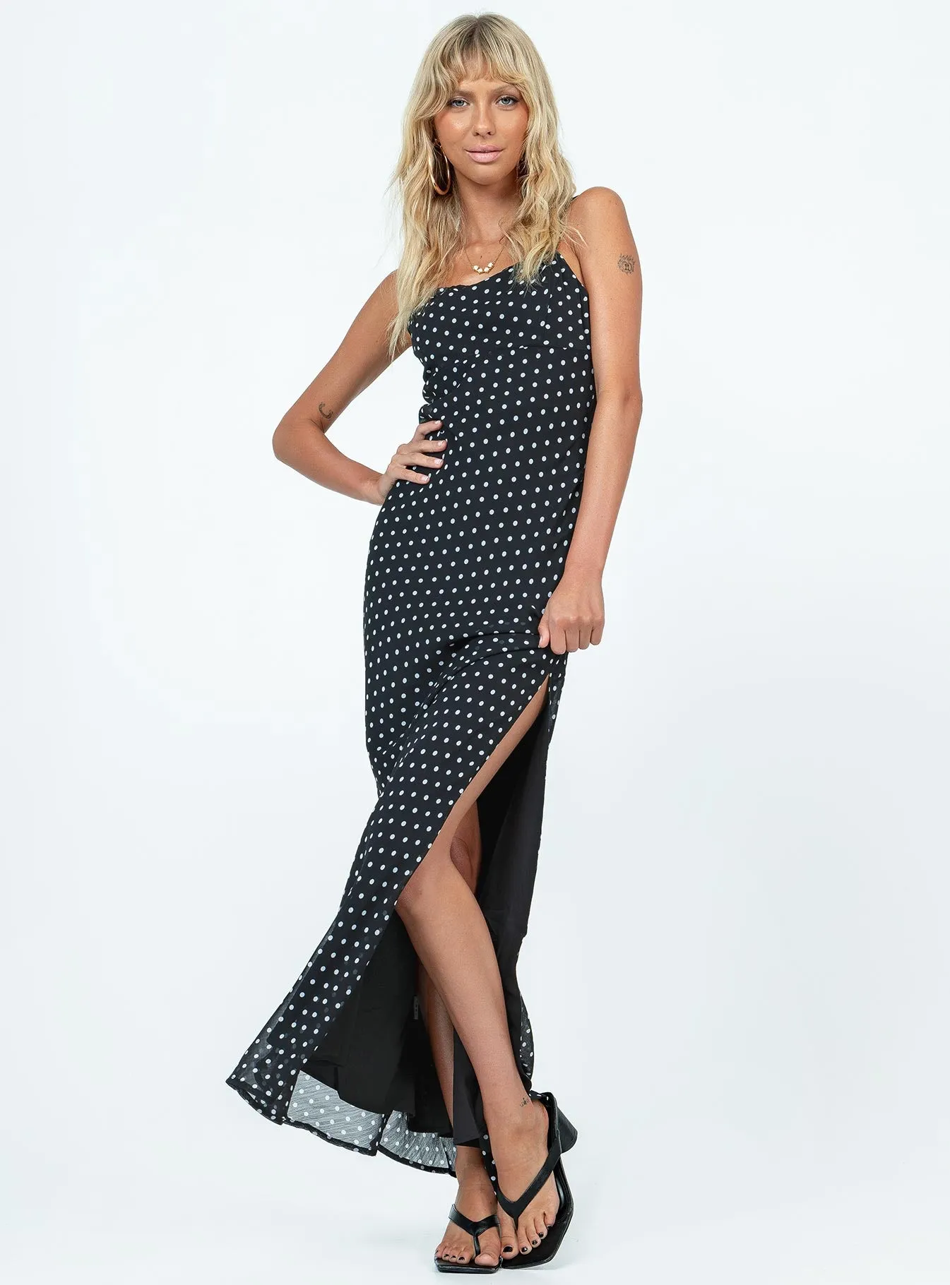 Parnham Maxi Dress Black / White Straight-Cut