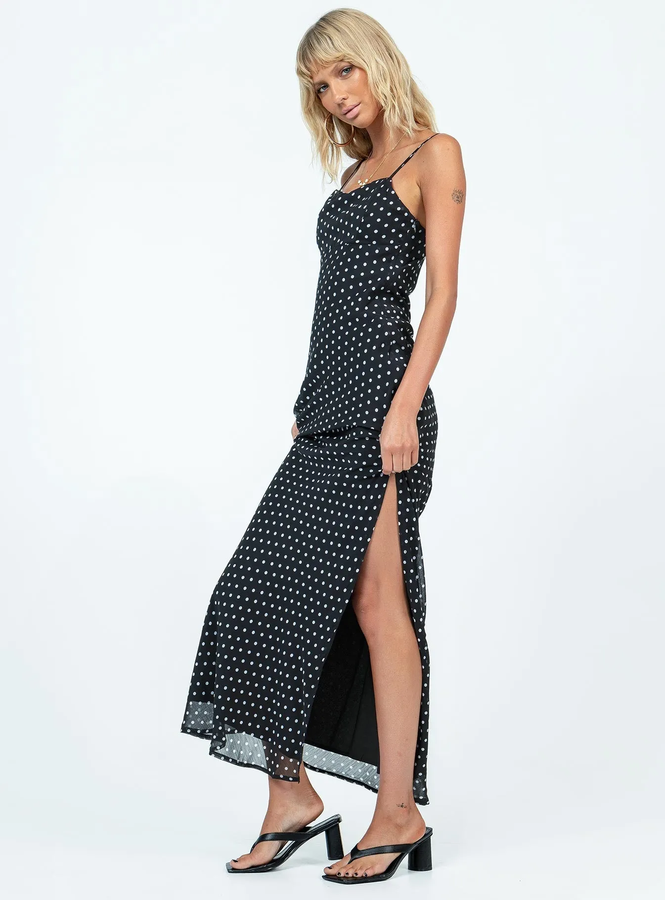 Parnham Maxi Dress Black / White Sporty Look Weekend Style