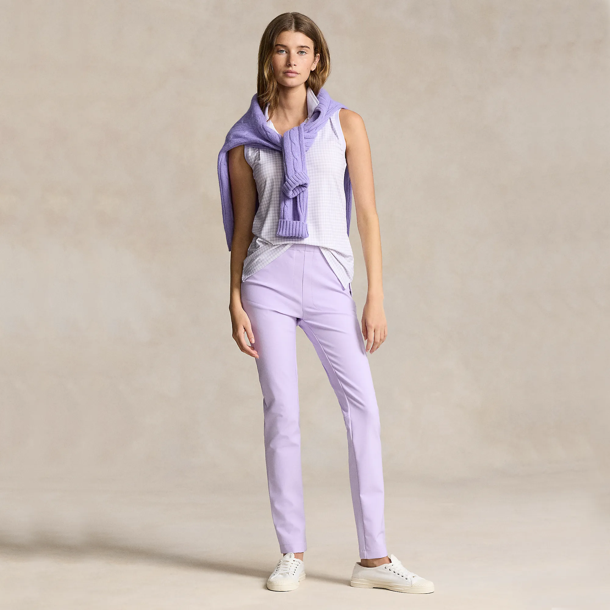 RLX Ralph Lauren Women's Eagle Golf Pants - Flower Purple Body Sculpting Reflective Trim Options