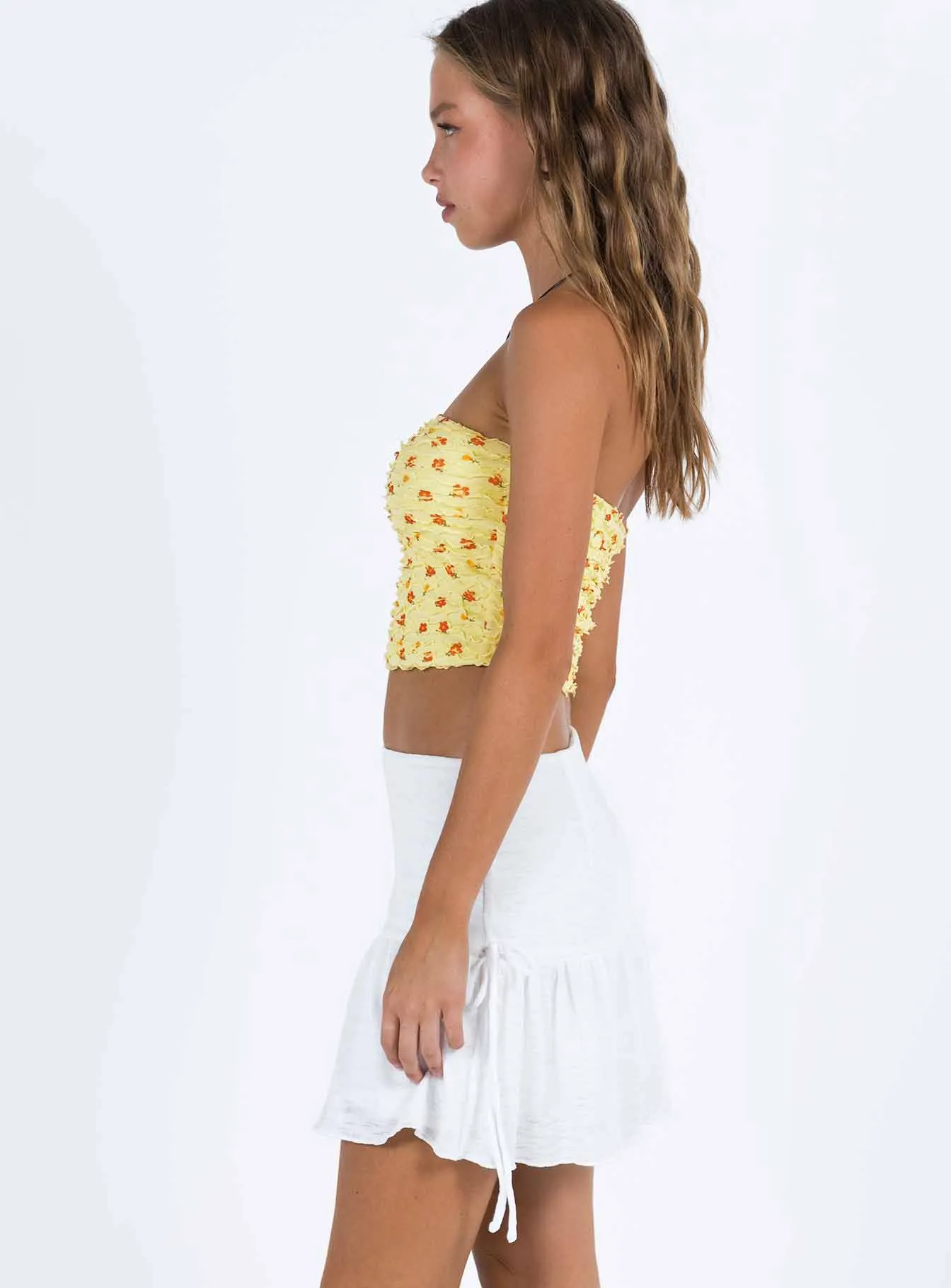 Plant Based Material Urban Style Mid Morning Mini Skirt Ivory