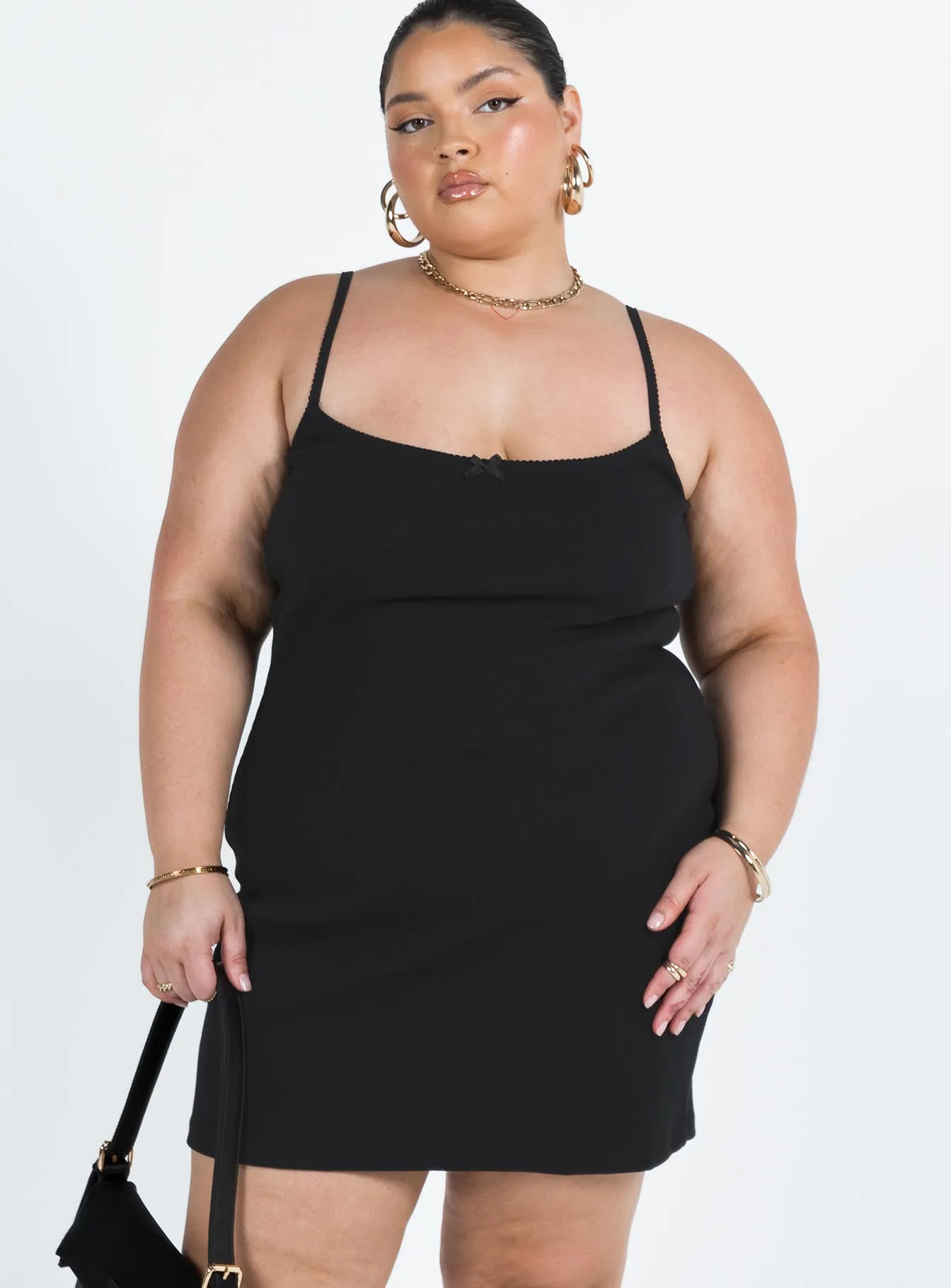 Katrina Mini Dress Black Curve Cozy Wearable