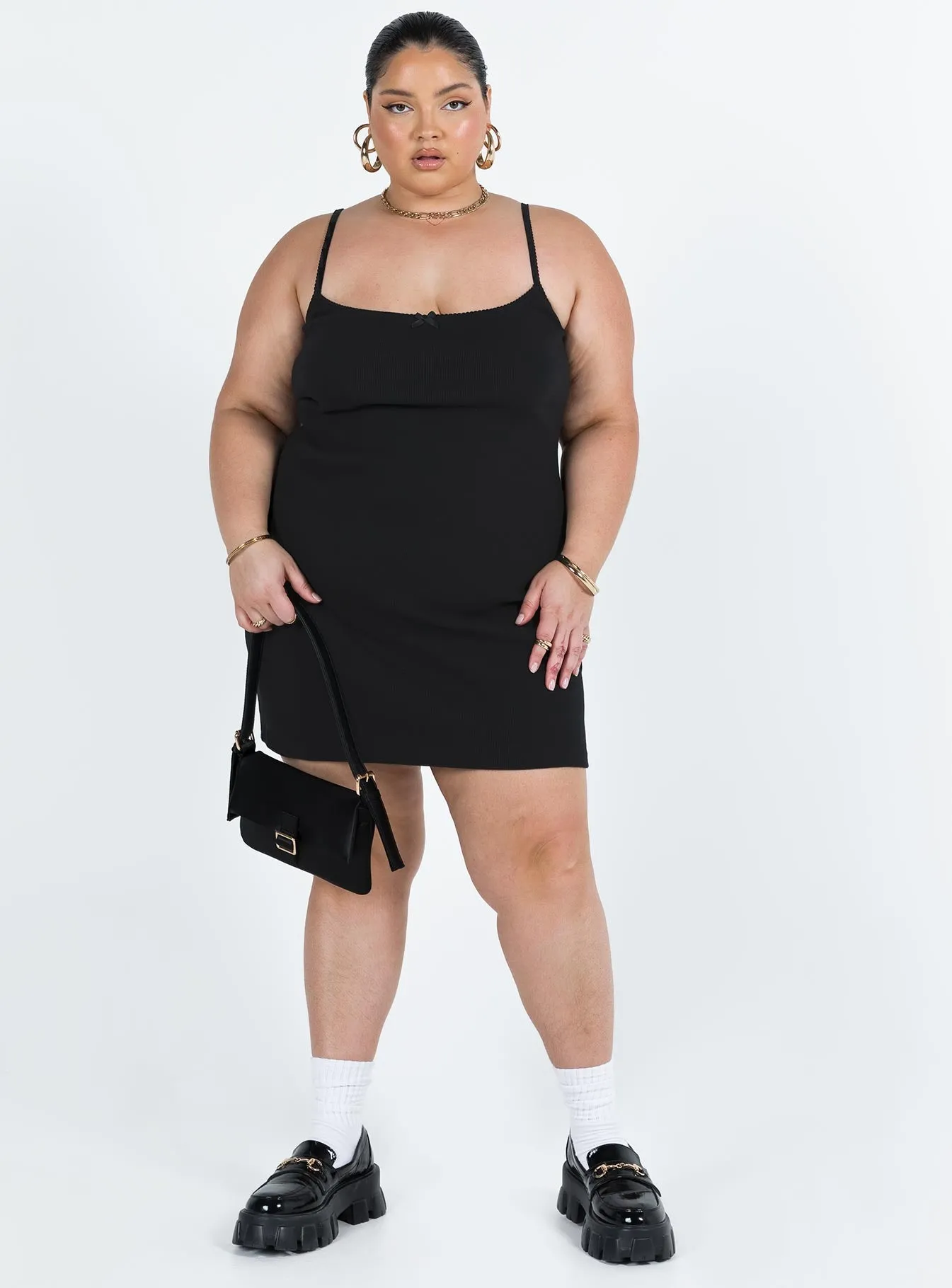 Stylish Mood Photo Light Katrina Mini Dress Black Curve