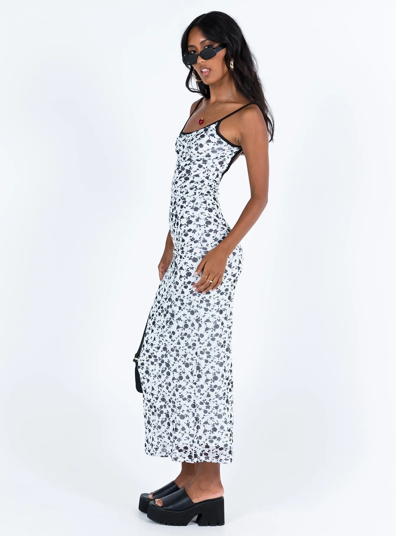 Knox Maxi Dress White / Black Floral Formal Look