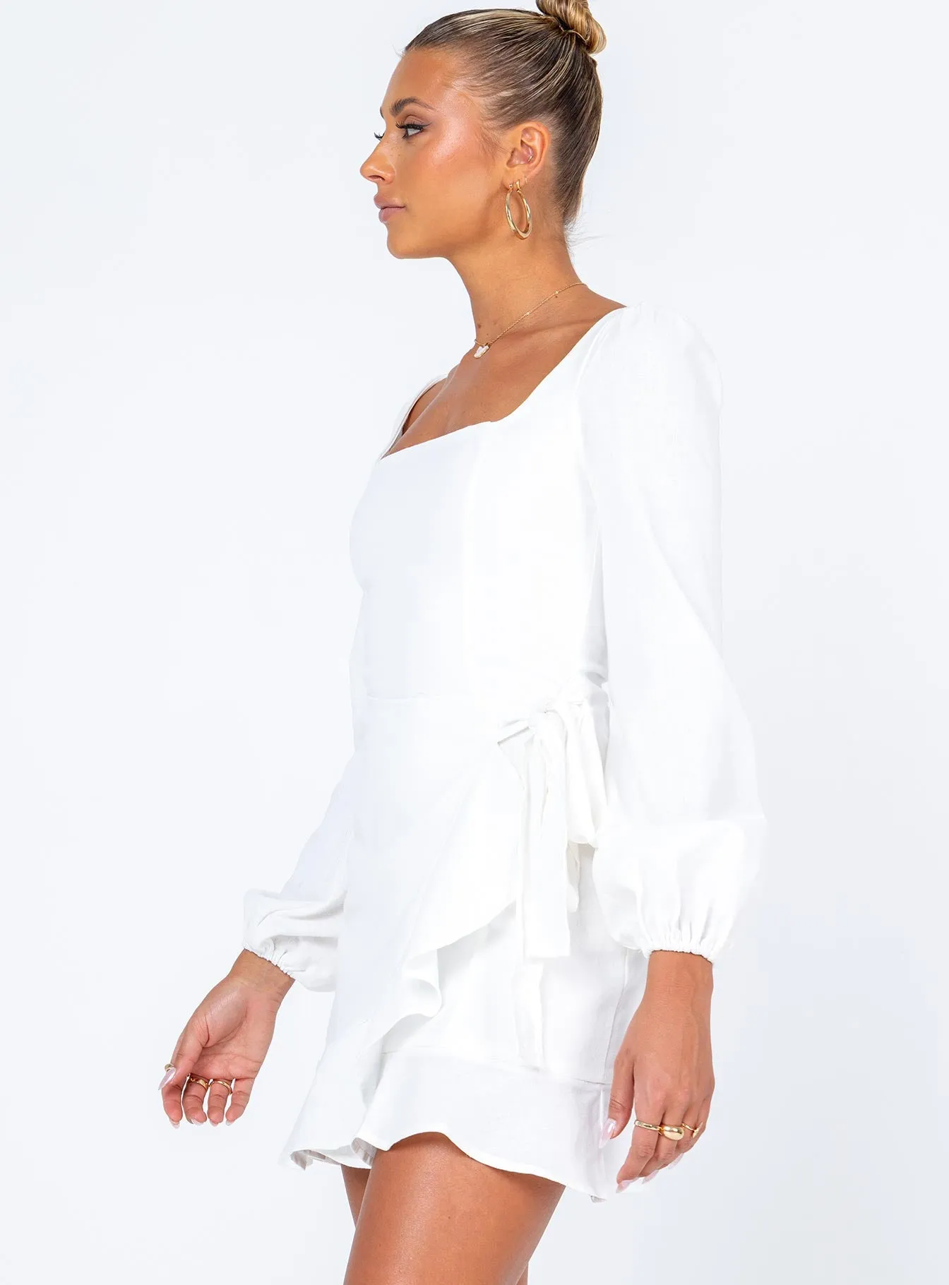 Statement Neck The Villa Mini Dress White