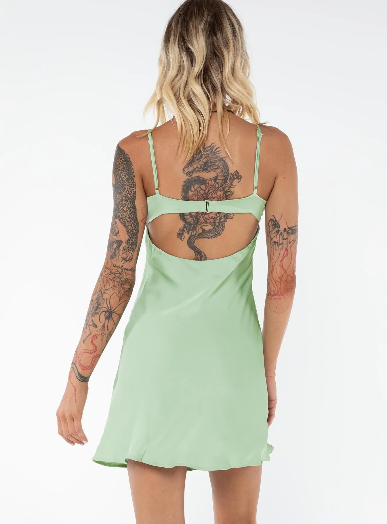 Moniz Mini Dress Sage Tall Sleeveless