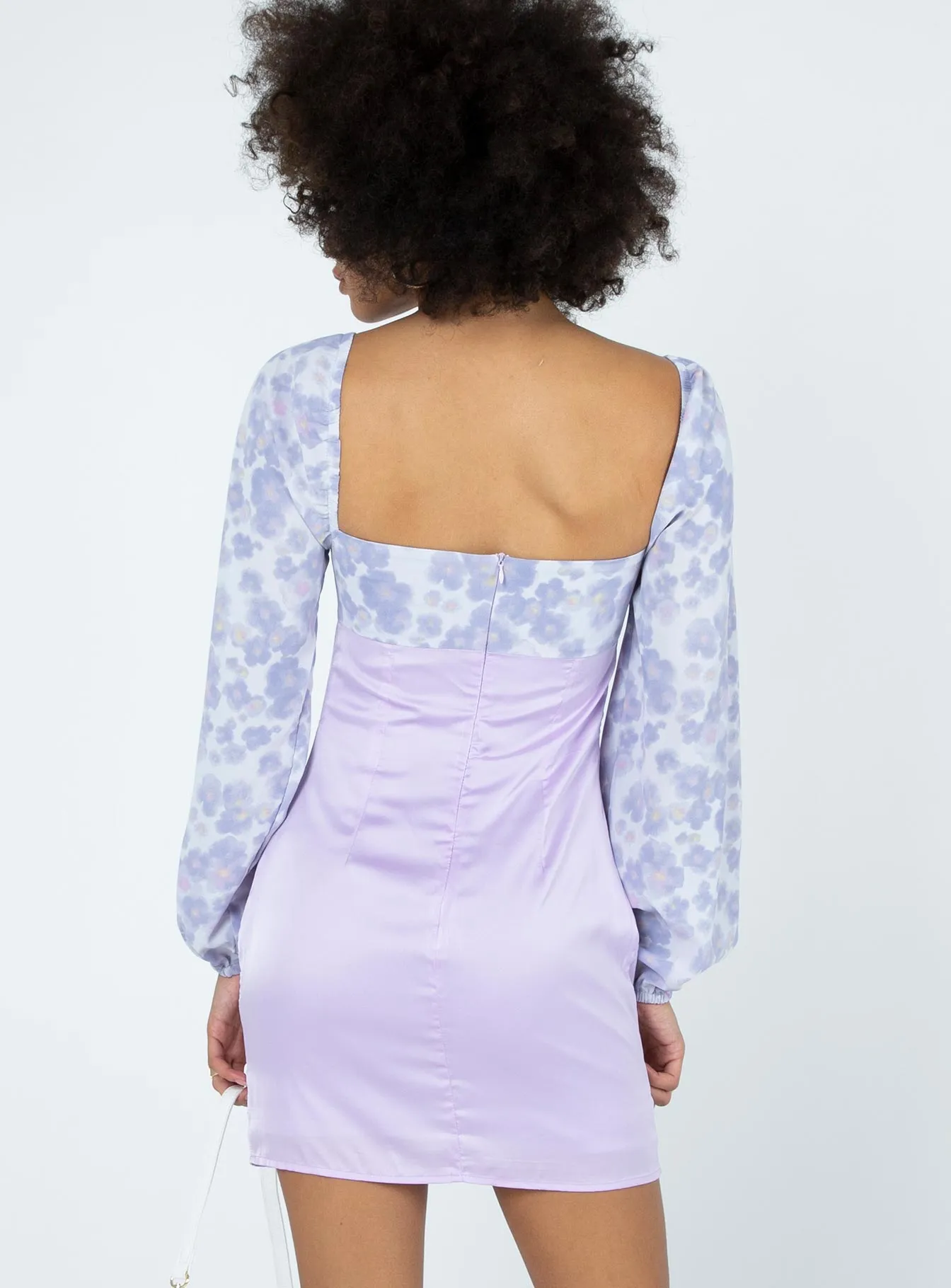 Delphine Mini Dress Purple Multi Effortless Mood Sophisticated Cut