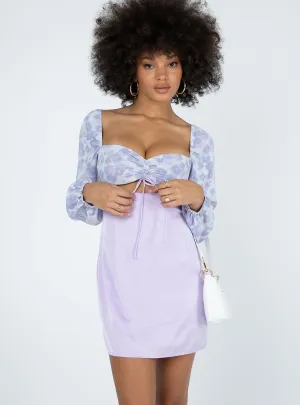 EcoFriendlyDye Silky Movement Delphine Mini Dress Purple Multi