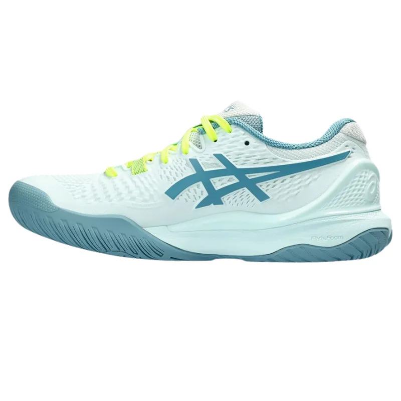 Asics Gel Resolution 9 Womens Tennis Shoes -Soothing Sea / Gris Blue Ergonomic Shape