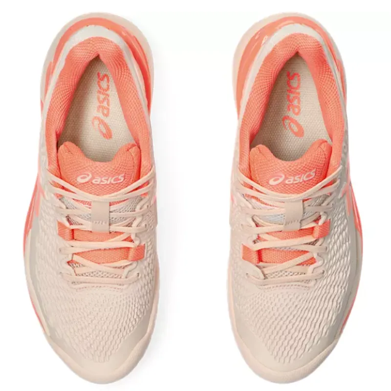 Asics Resolution 9 Women Tennis Shoes - Pear Pink/Sun Coral Cushion Base