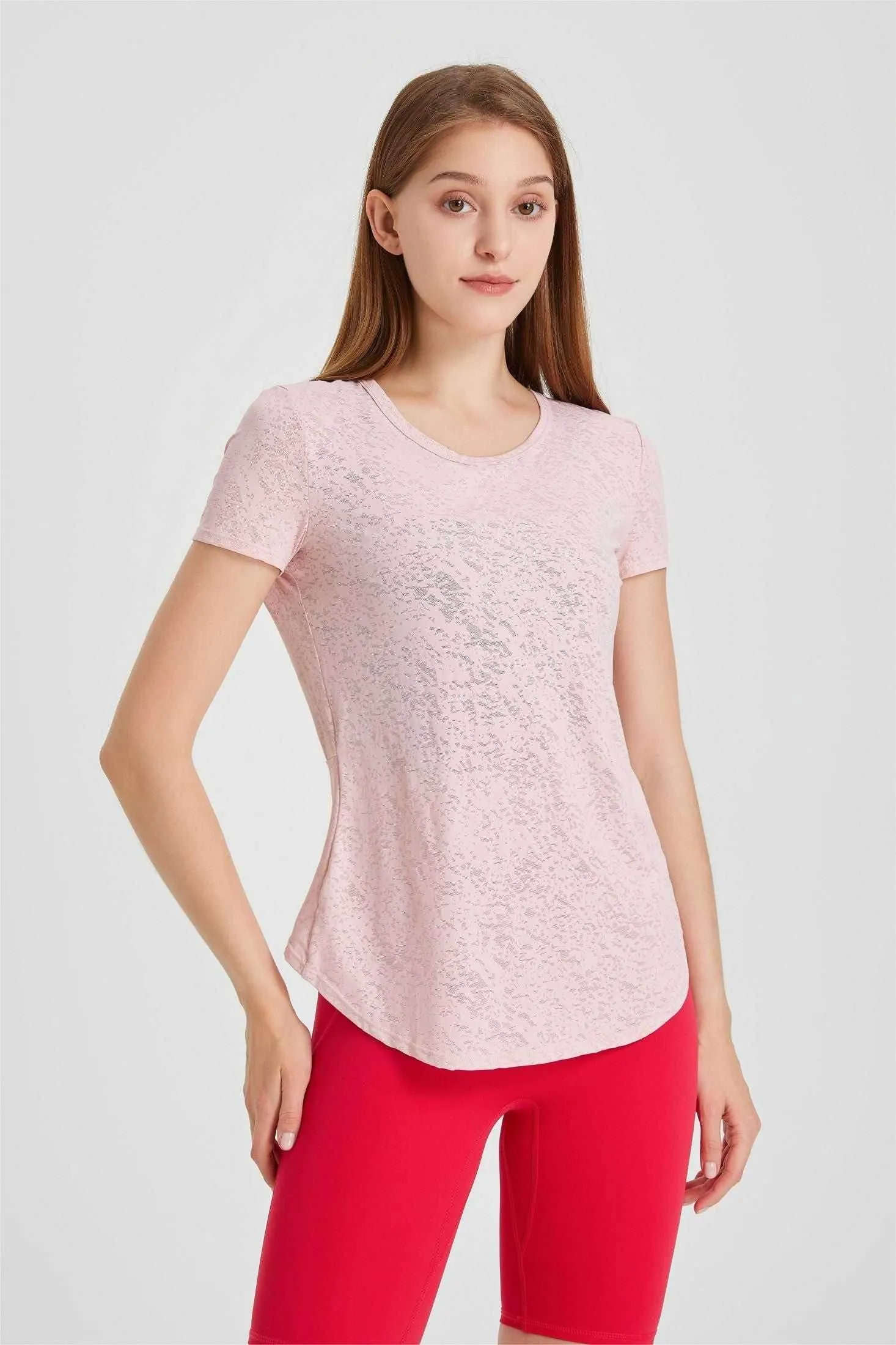 Back Cutout Twist Knot Short Sleeve T-Shirt Compact Packable Design