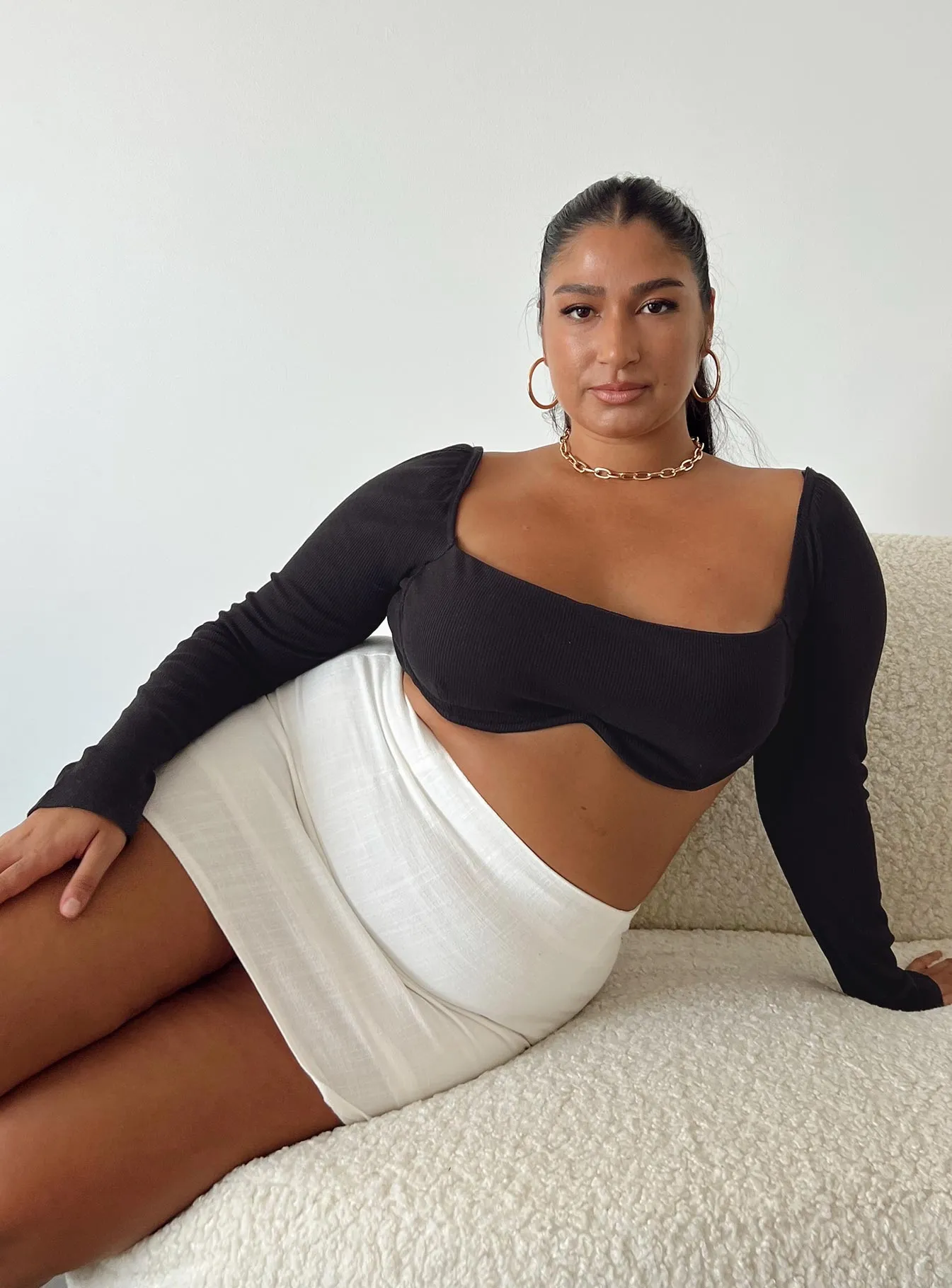 Business Meeting Weekend Vibes Selby Mini Skirt White Curve