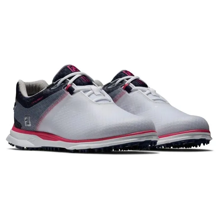 Traction Fit Enduring Comfort New Womens Footjoy Pro SL Sport Golf Shoes- White/Navy Pink  MSP$175