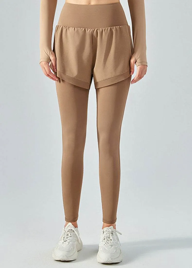 False Two Pieces Sports Leggings with Pockets Shorts Ethic Core