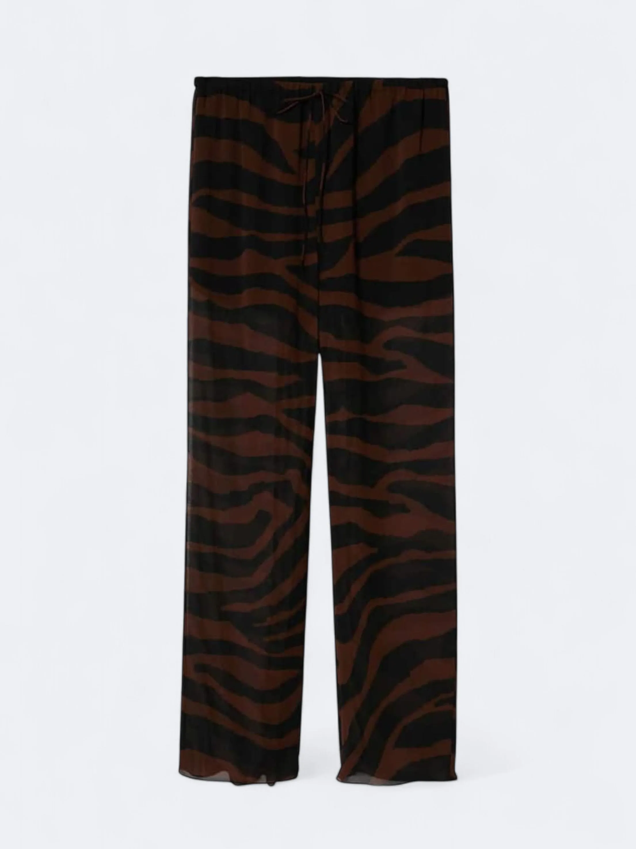 Lightweight Flex Soft Performance Women's Animal Printed Chiffon Pants,Brown