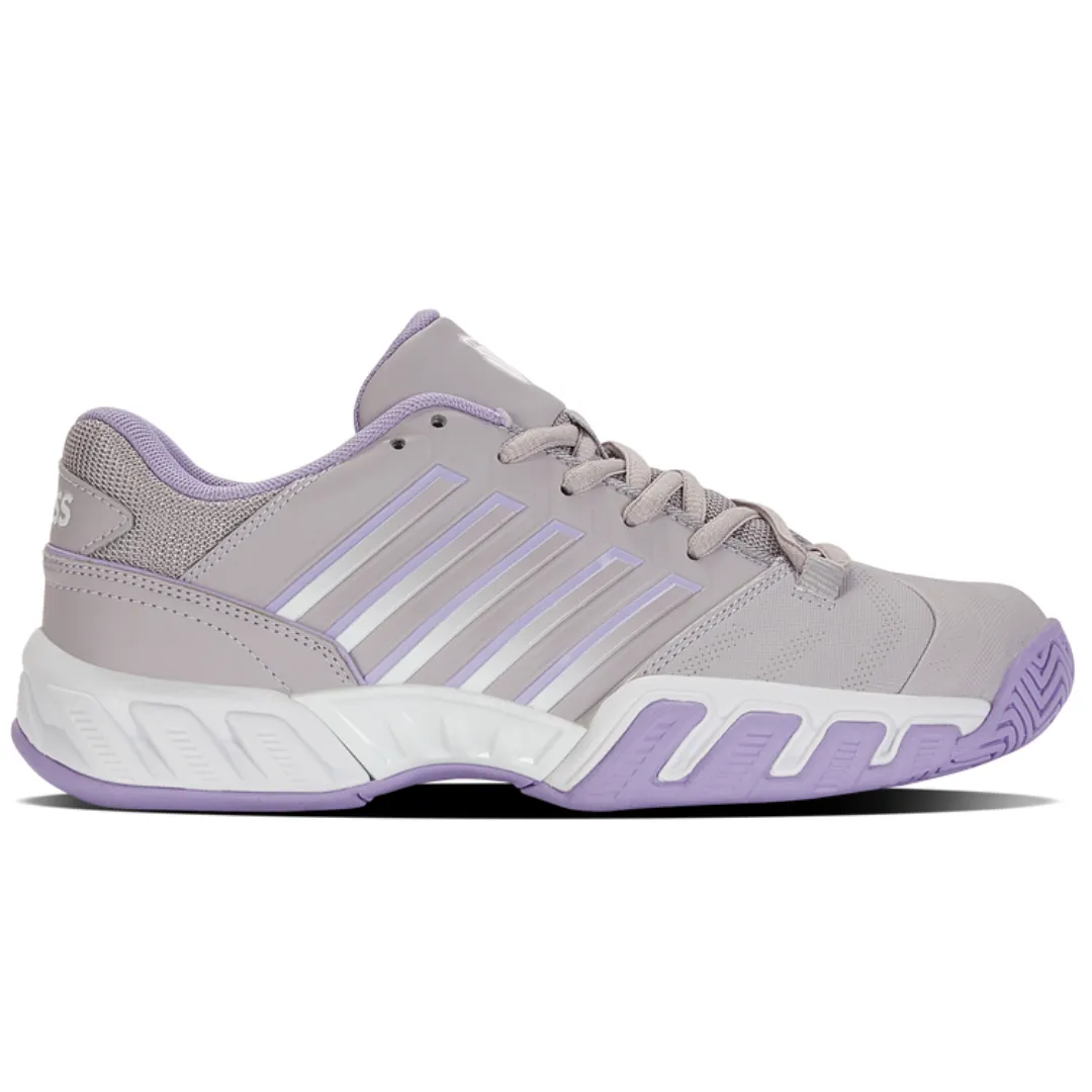 K Swiss Big Shot Light 4 Women Tennis Shoes - Raindrops/White/Purple Rose Blown Rubber Sole Responsive Outsole Platform