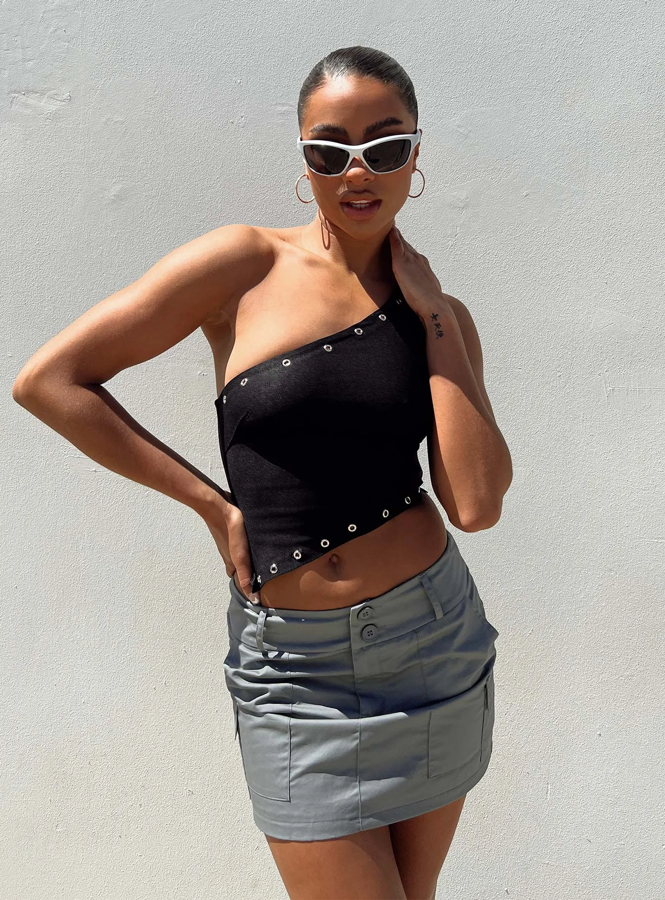 Jameson Mini Skirt Grey Fashion Details