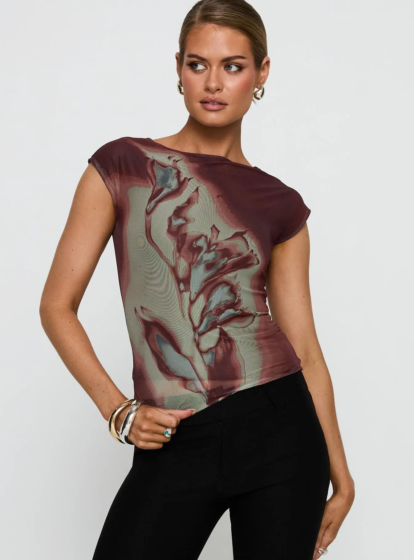 Nova Top Brown Flex Fit Chic Comfort Wear