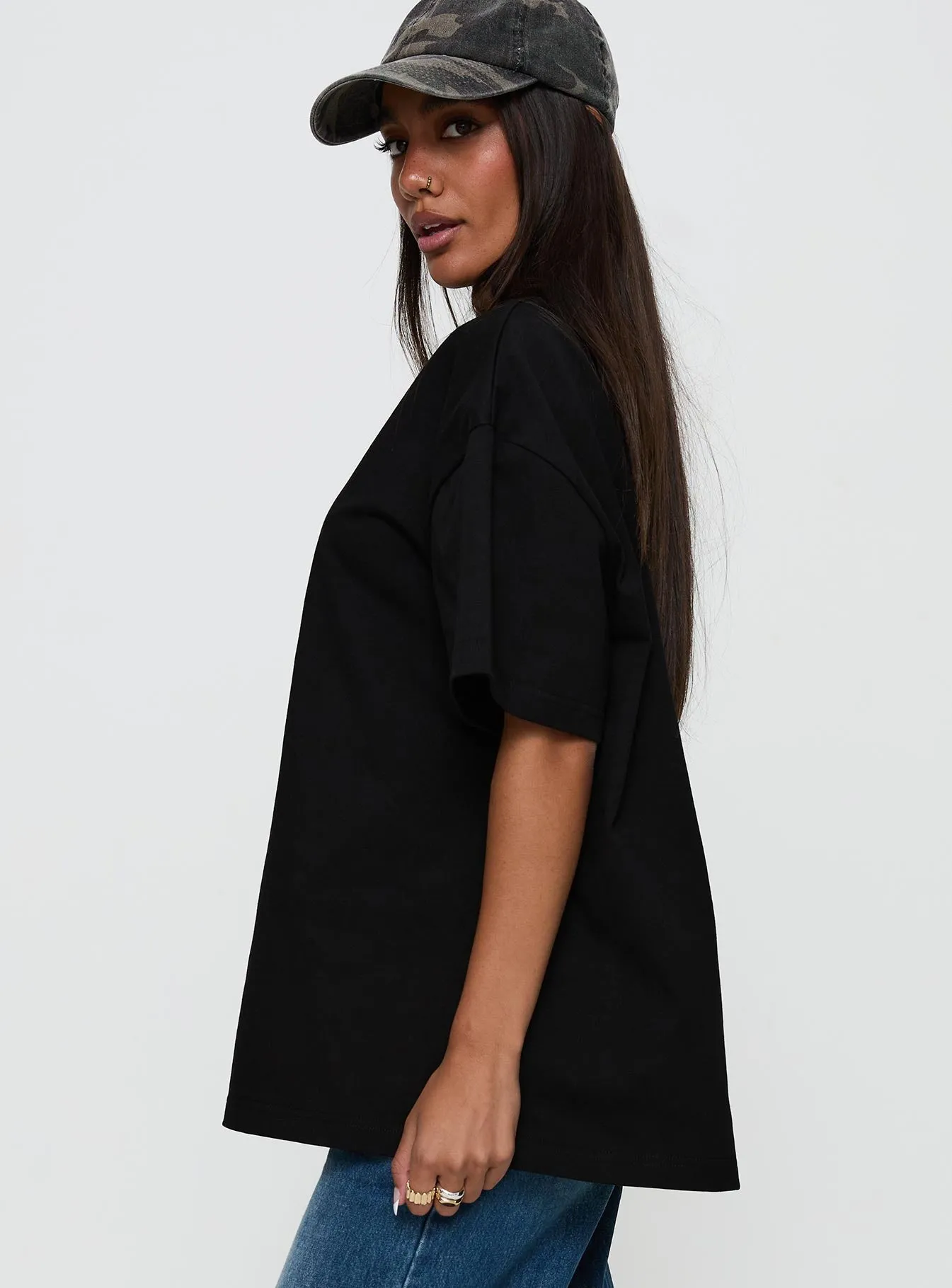 All-day Comfort Cool Style Power Play Active Oversized Tee Black