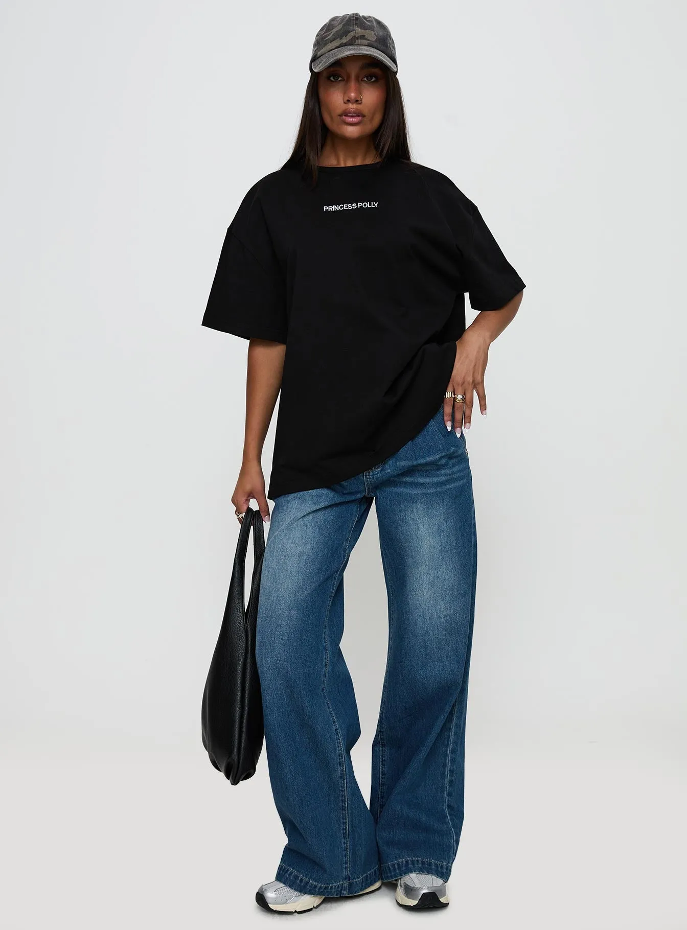 Power Play Active Oversized Tee Black Teenager coolness