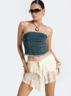 Nethia Lace Mini Skirt Cream Wardrobe Basics Coordinated Set