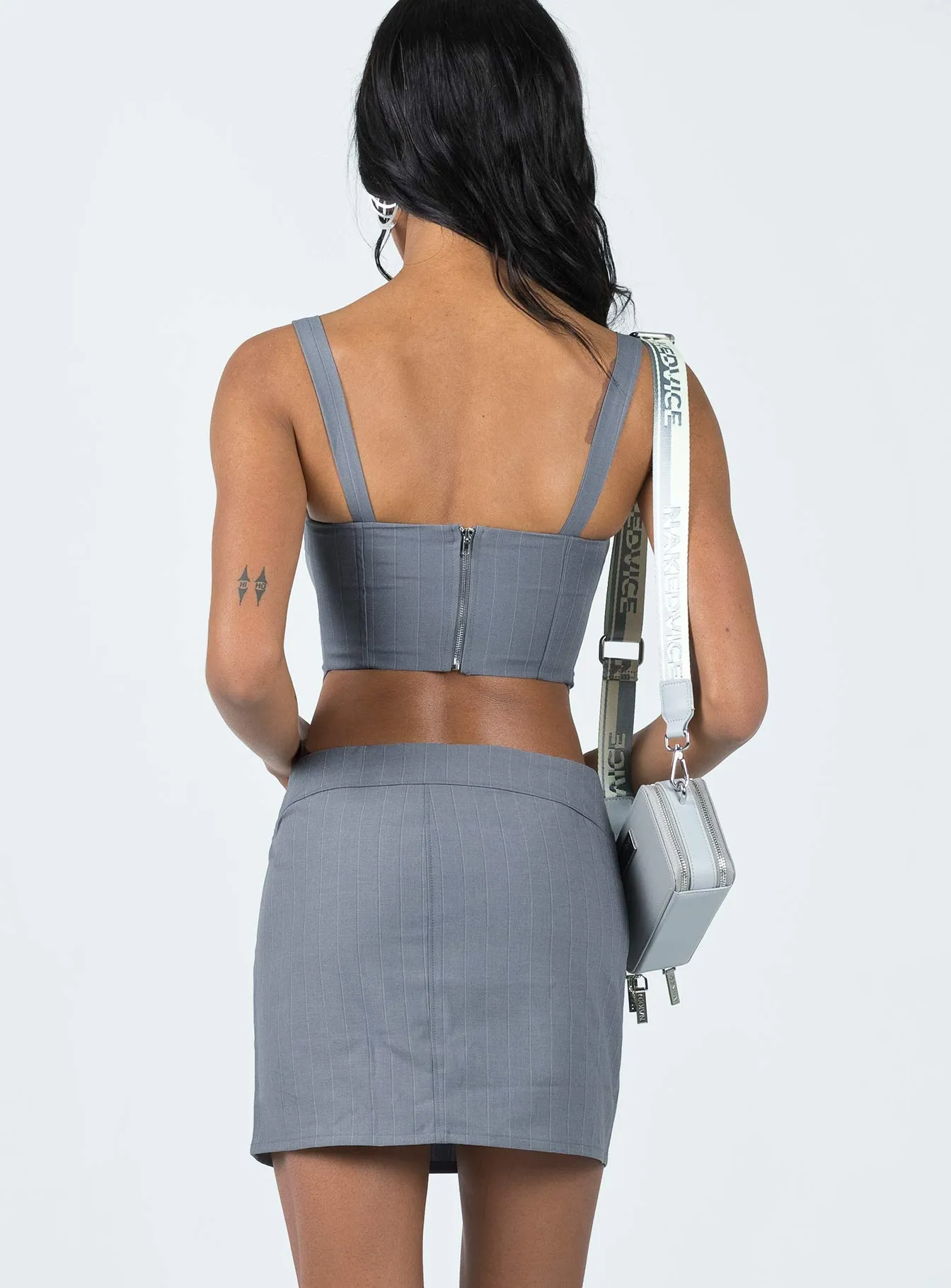 Josie Mini Skirt Grey Effortless Feel No Ride Up