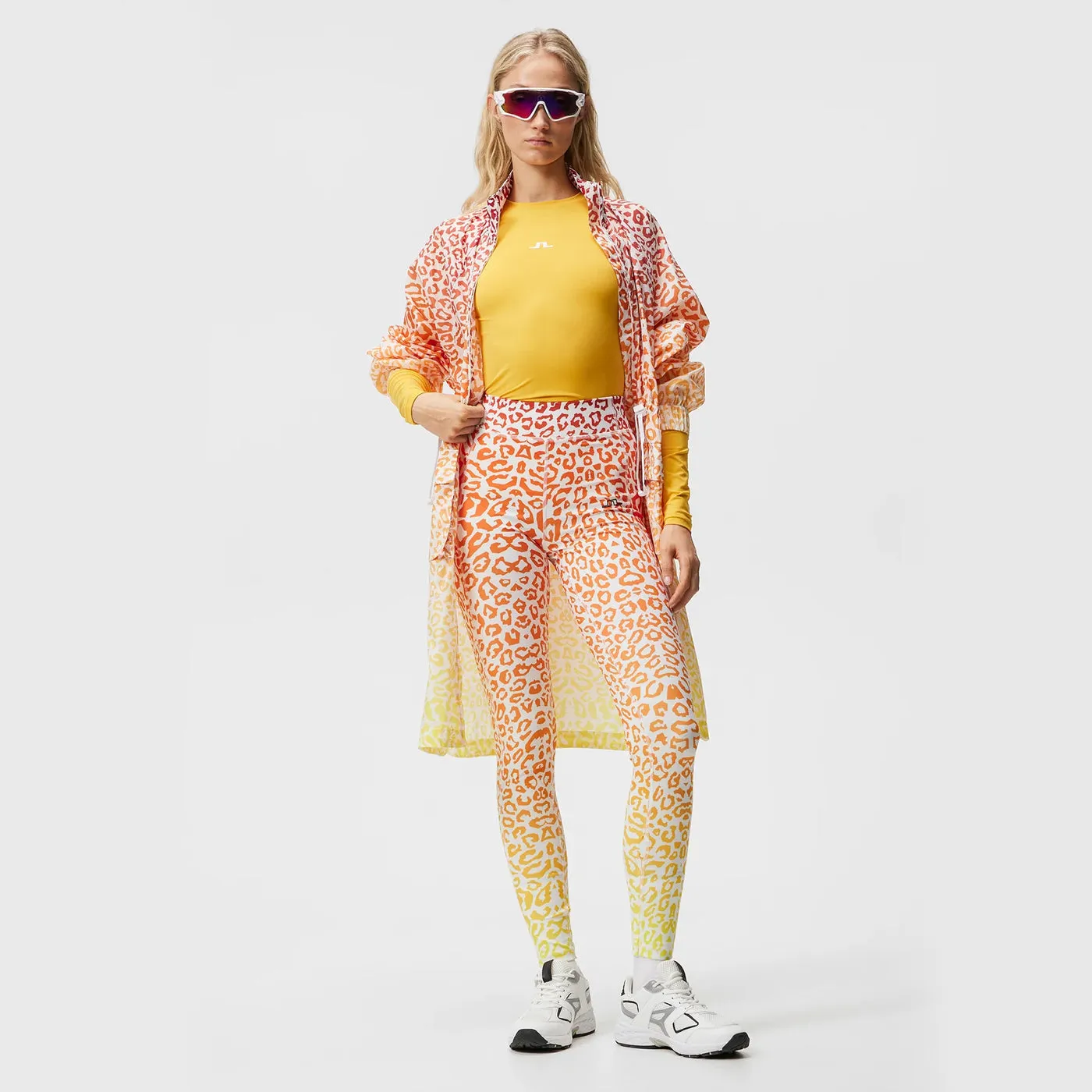 HighWaistSupport J.Lindeberg Women's Zena Print Tights - Leo Reflect Sunset