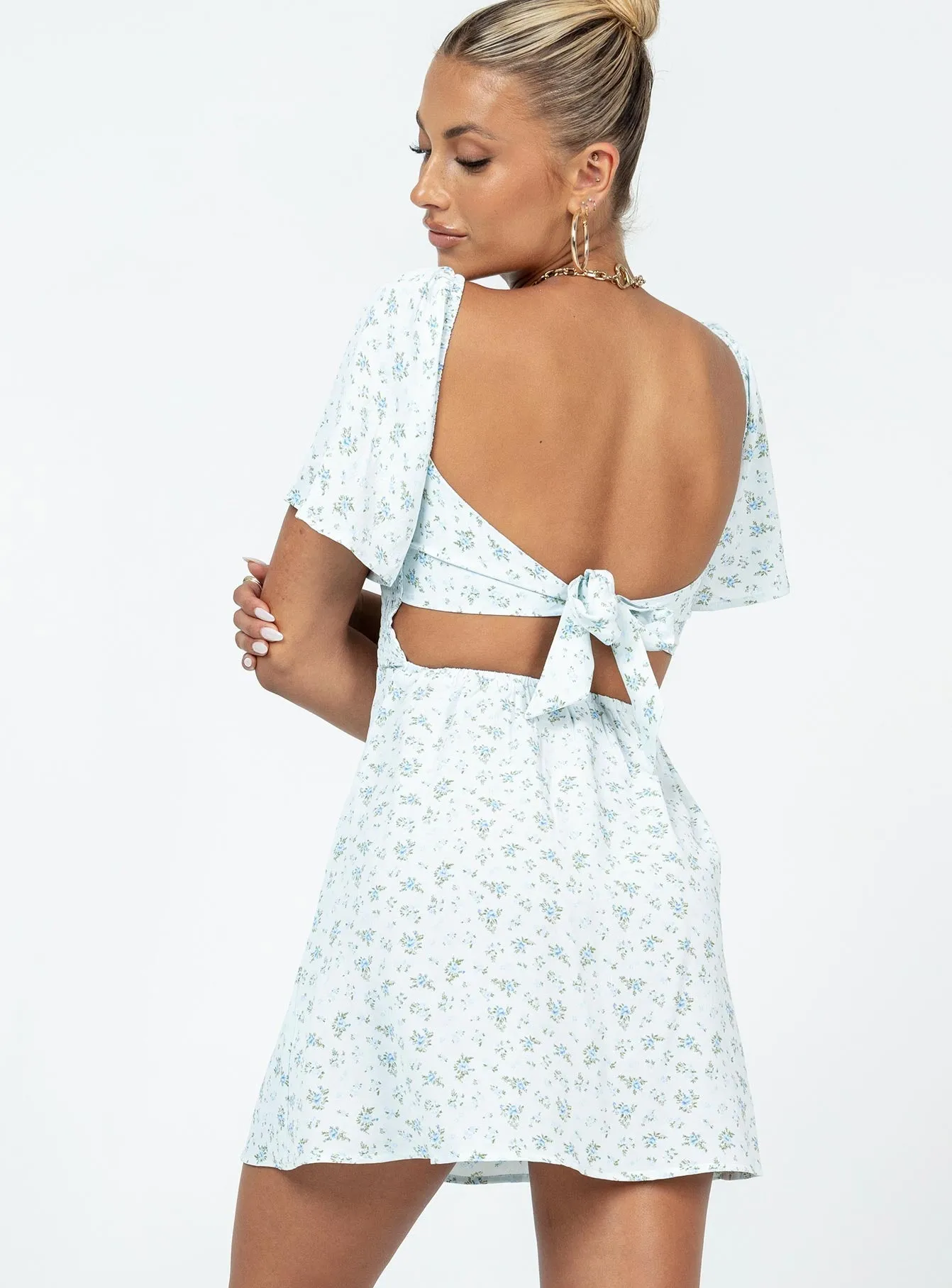 Summer Nights Mini Dress Blue Floral Relaxed day dress Simple Touch