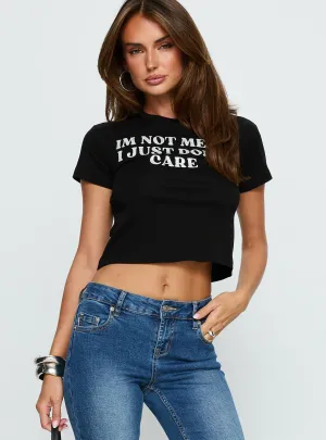 I'm Not Mean Graphic Top Black RecycledBlend