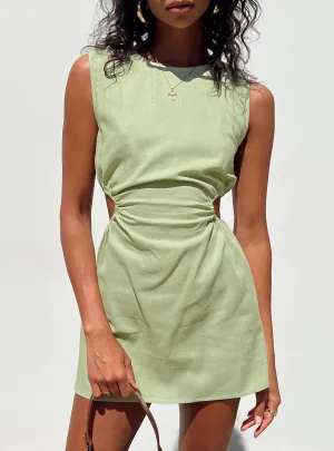 Mayzie Mini Dress Green Elegant Fabric