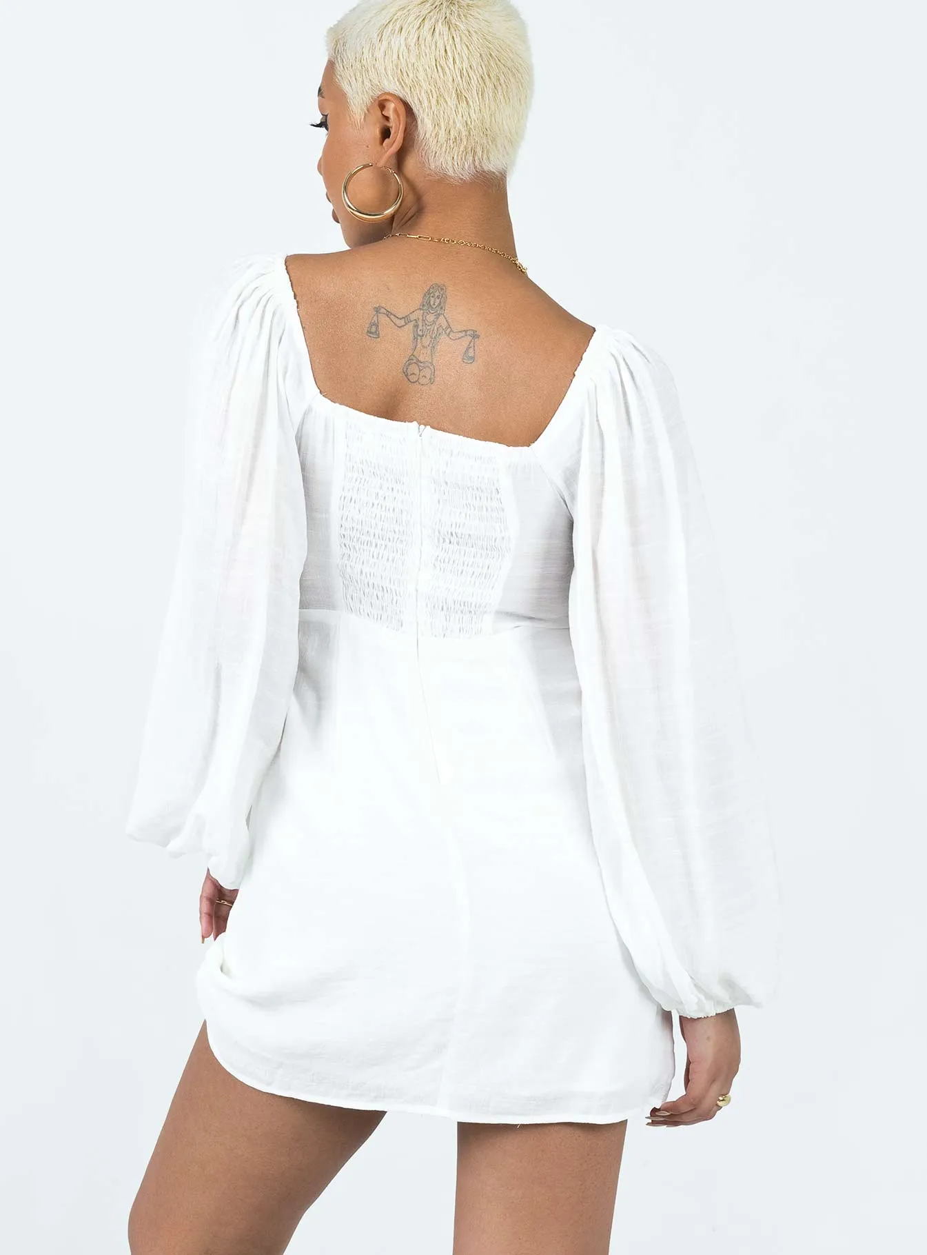 Vibrant Form High-Low-Hem Milly Mini Dress White