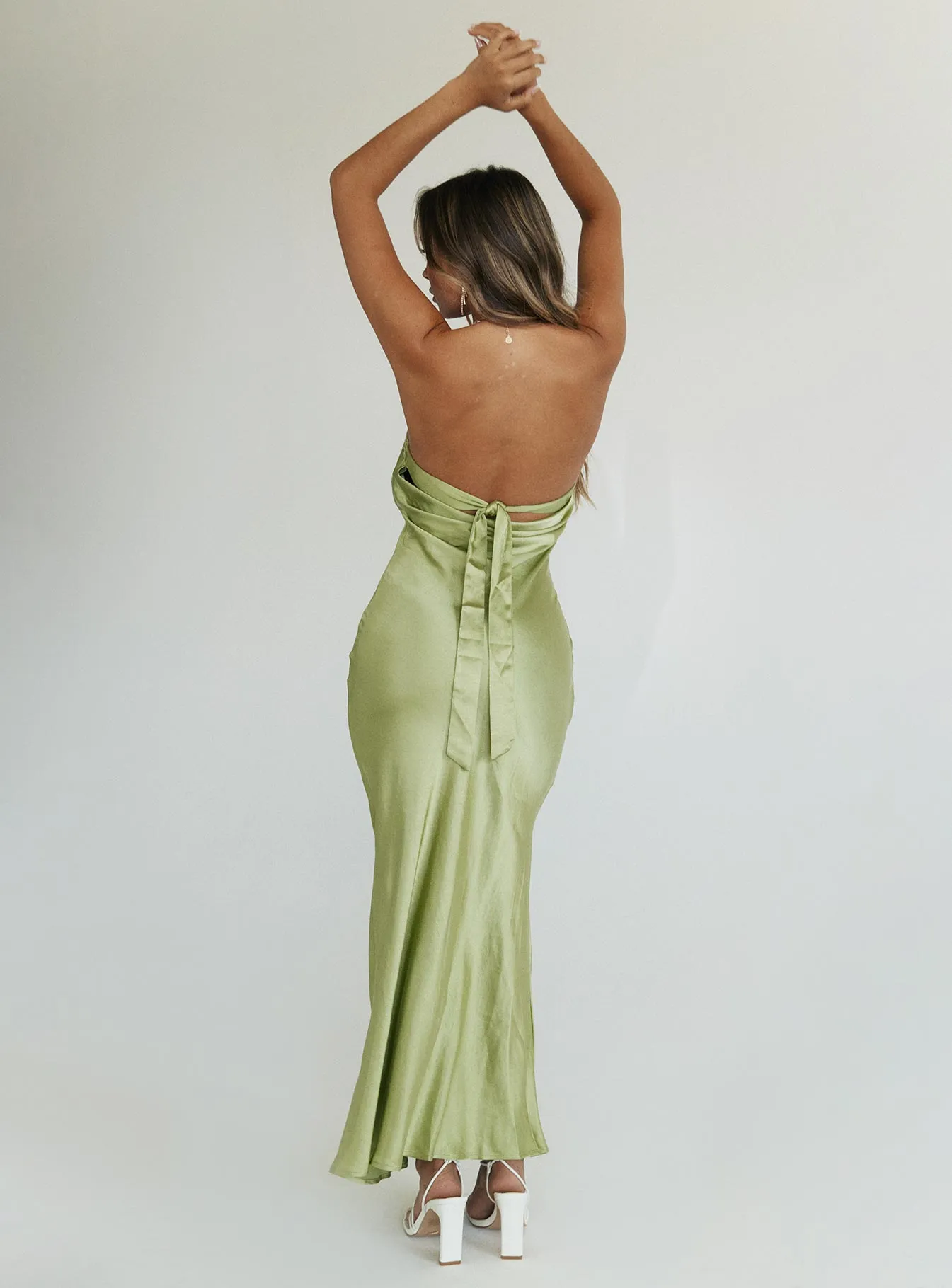ruffle trim Simple Elegance Haley Maxi Dress Green