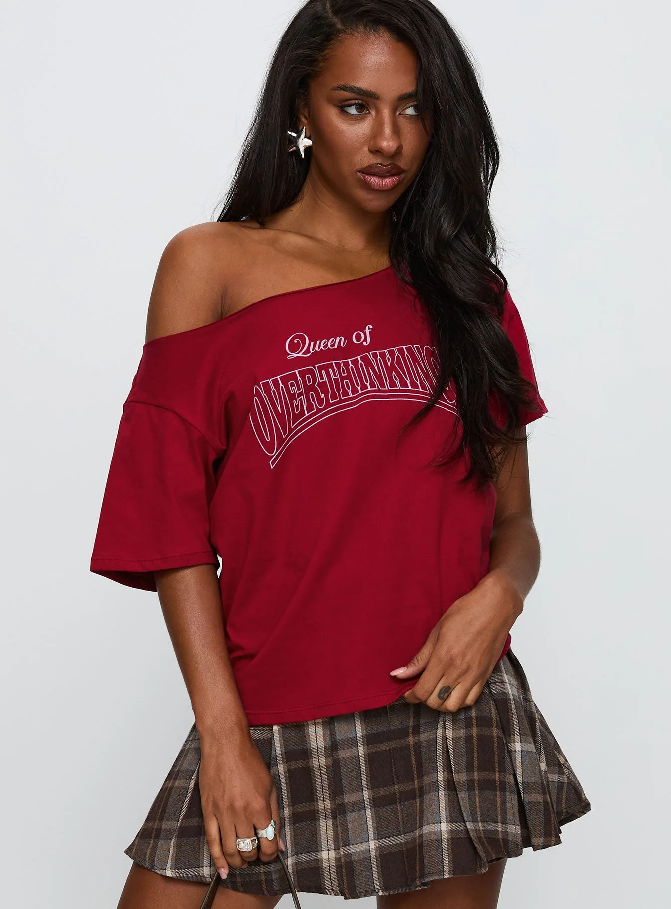 Scottie Tee Red Casual Layering Wear Sleek Stretch