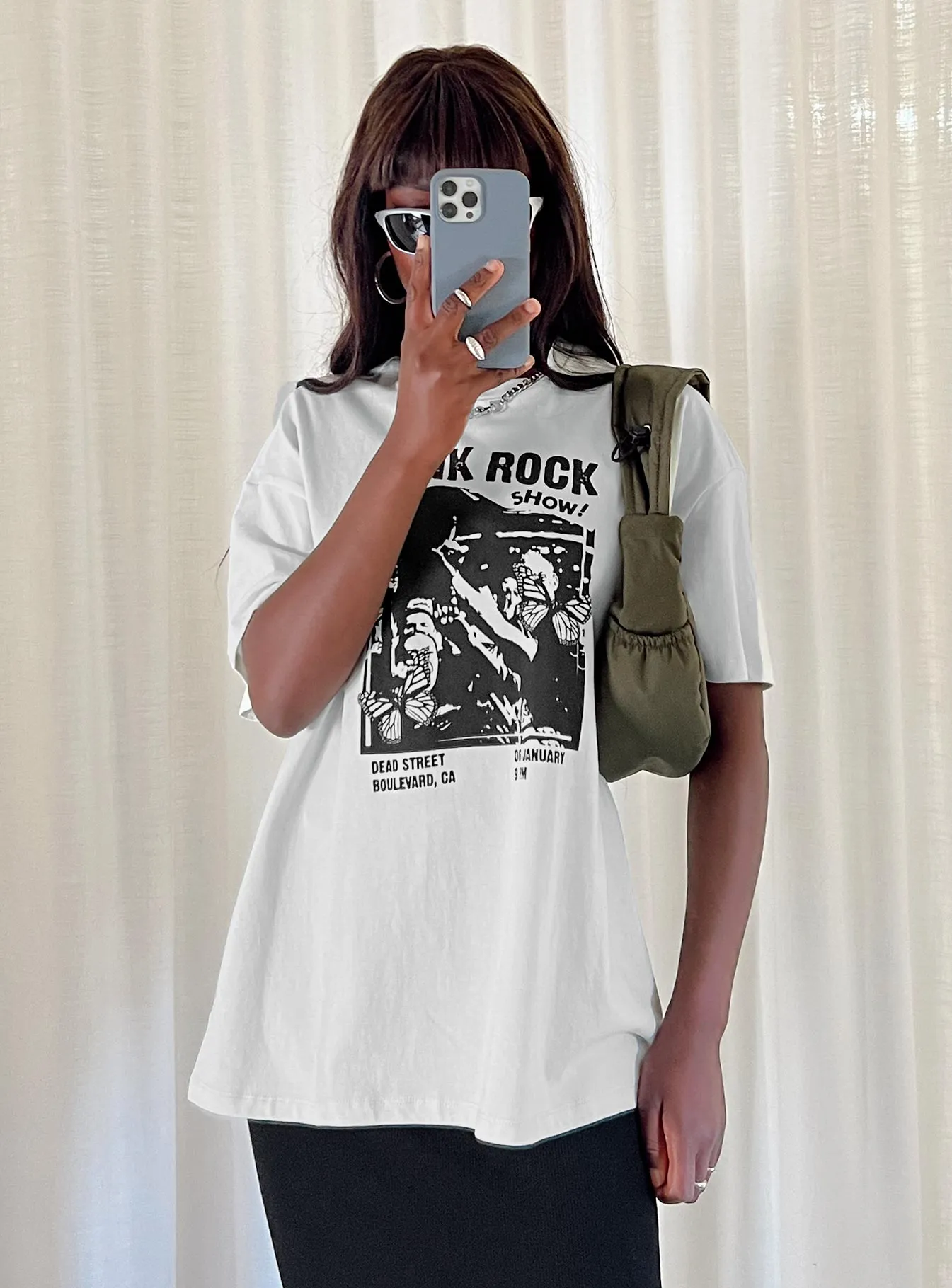 Punk Rock Show Oversized Tee Grey Cozy Fit Design