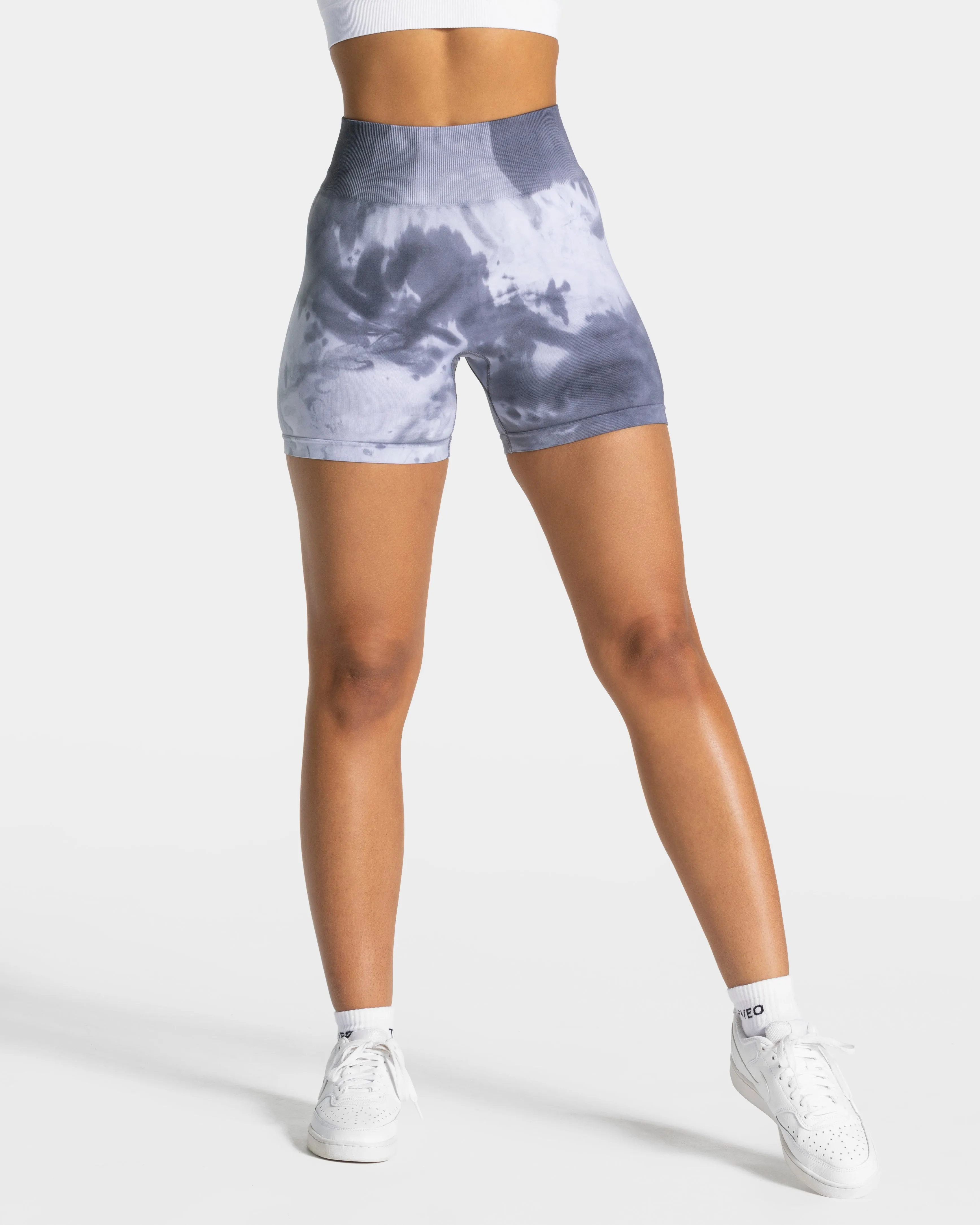 Tie Dye Scrunch Shorts "Stormy" Non Cling Material cycling attire