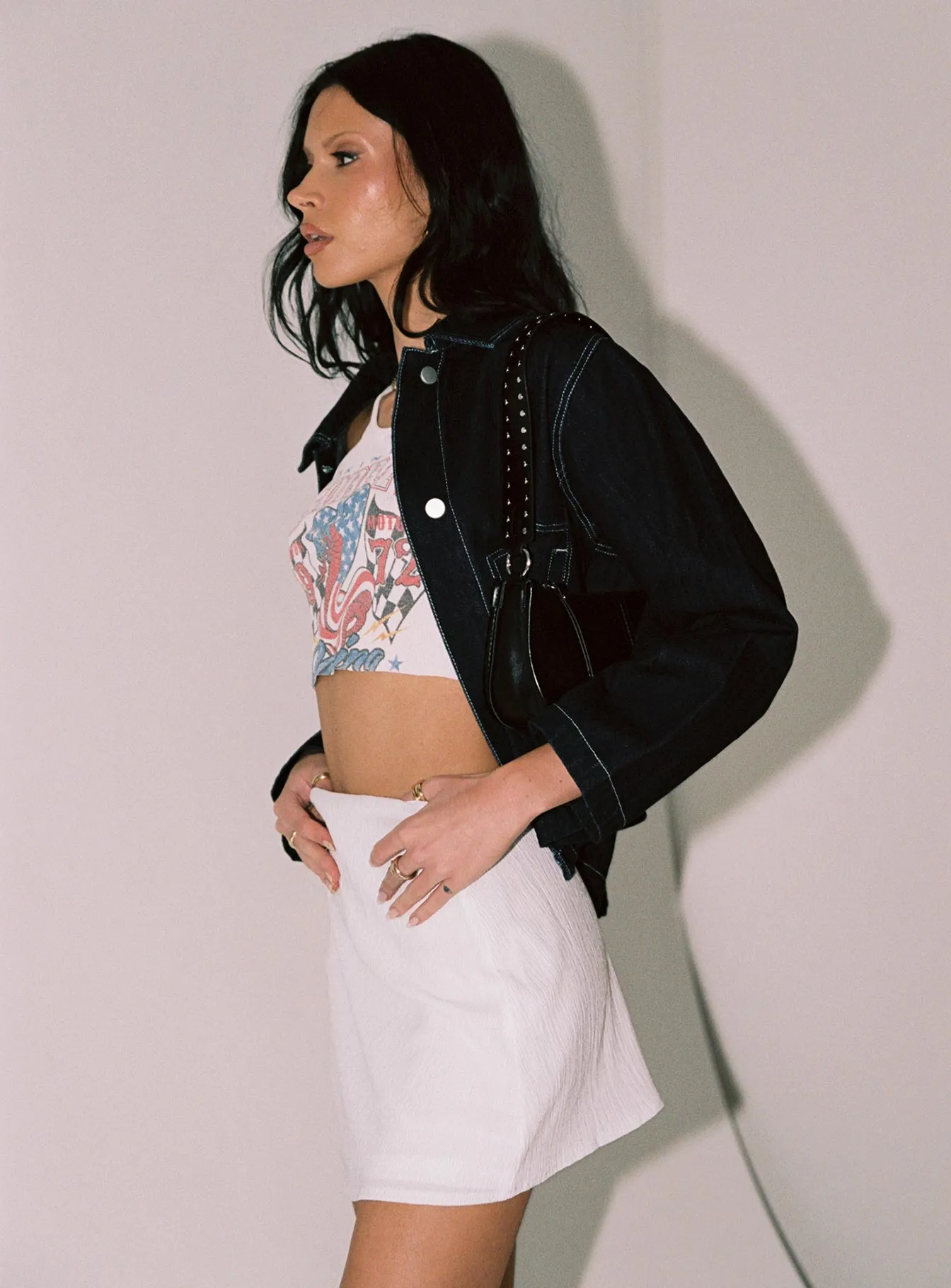 Buddy Mini Skirt White Non Restrictive Roll Up Fasten