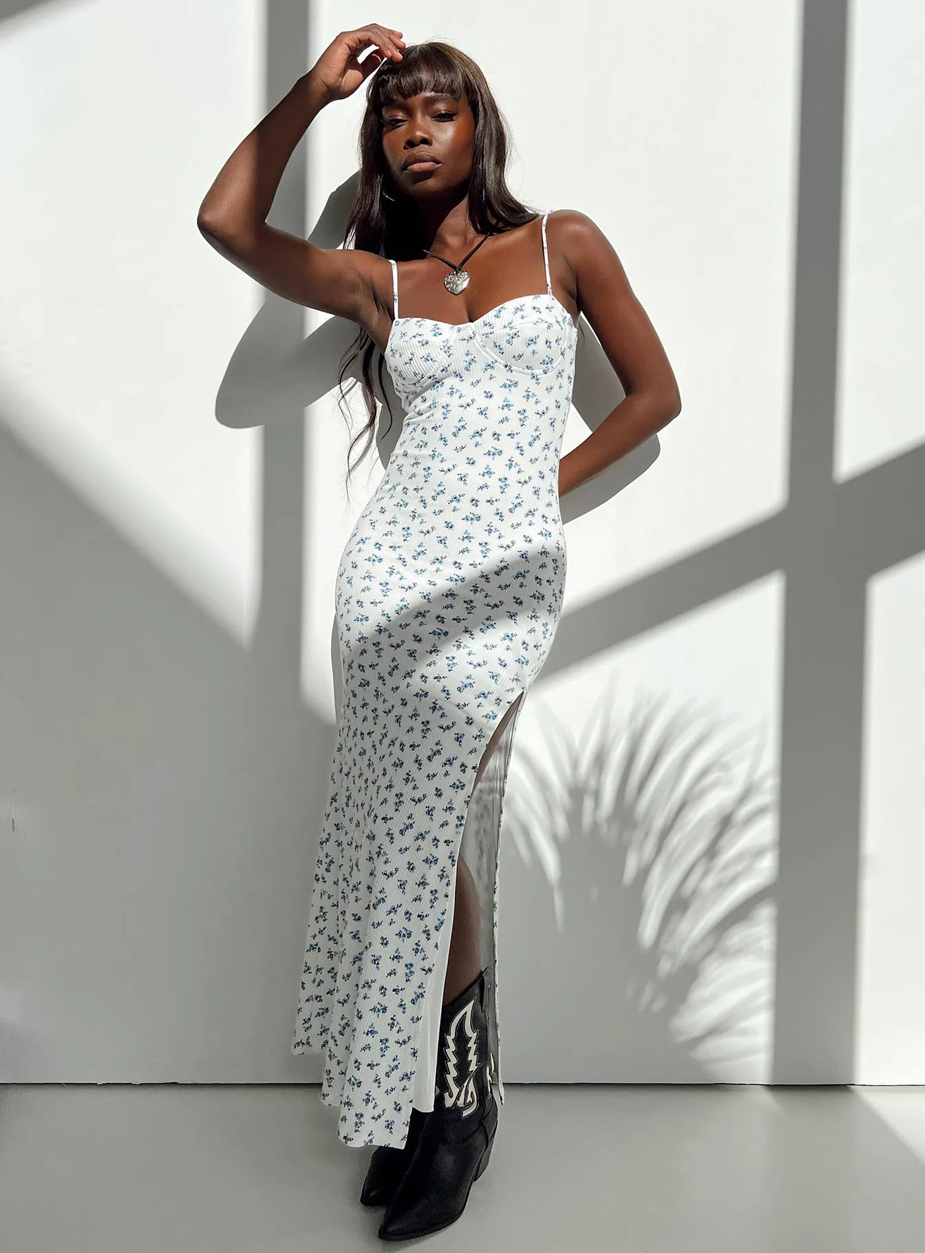 Summer Ease Belladonna Maxi Dress Blue Floral