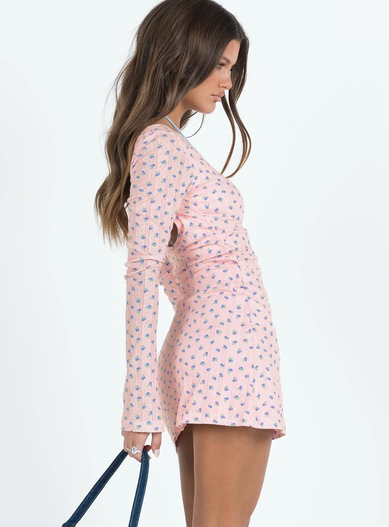 Breathable-Lining Hallea Long Sleeve Mini Dress Pink