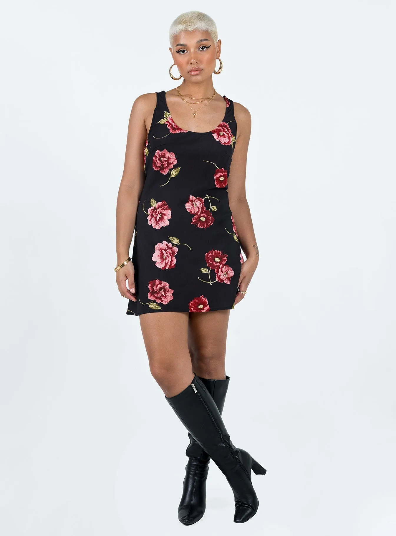 Shelli Vintage Floral Mini Dress Black / Multi Chic Fit Wear